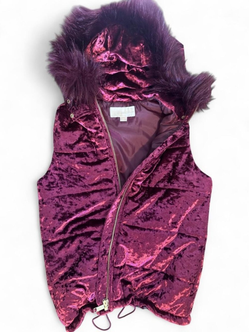 Michael Kors hooded velour puffer vest